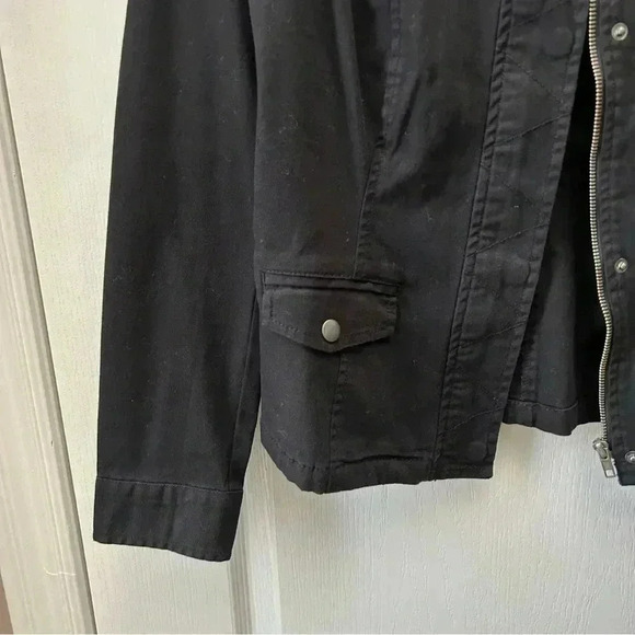 Ricki’s Utility Jacket  Military Field Casual Cotton Canvas Black Size XS - Picture 8 of 16